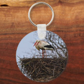 Stork in Nest Sleutelhanger (Voorkant)