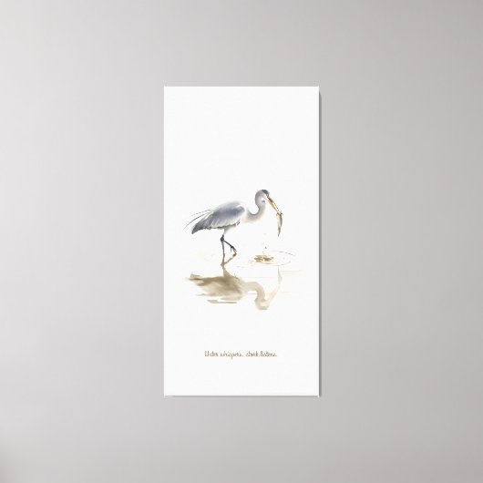 Stork in water canvas afdruk (Voorkant)