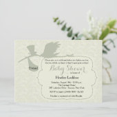 Stork is onderweg Baby shower-uitnodiging Kaart (Staand voorkant)