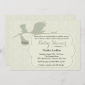 Stork is onderweg Baby shower-uitnodiging Kaart (Voorkant / Achterkant)