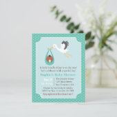 Stork levert een Afrikaanse Amerikaanse babypadspe Kaart (Staand voorkant)