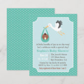 Stork levert een Afrikaanse Amerikaanse babypadspe Kaart (Voorkant / Achterkant)