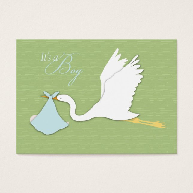 Stork levert jongen dank u kaart (Voorkant)