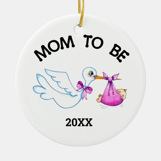 Stork mam om te worden keramisch ornament (Voorkant)