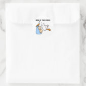 Stork mam van Twin Boys Ronde Sticker (Tas)