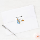 Stork mam van Twin Boys Ronde Sticker (Envelop)