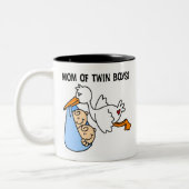Stork mam van Twin Boys Tweekleurige Koffiemok (Links)