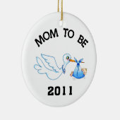 Stork mama om jongens te zijn keramisch ornament (Rechts)