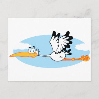 Stork Mascot Cartoon Character Briefkaart