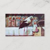 STORK MET BABIES, BLAUWE WITTE BABY REEKS VISITEKAARTJE (Achterkant)