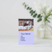 STORK MET BABIES, BLAUWE WITTE BABY REEKS VISITEKAARTJE (Staand voorkant)