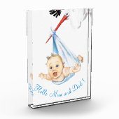 Stork met Baby-fotoblok - aangepaste tekst Fotoblokken (Links)