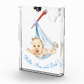 Stork met Baby-fotoblok - aangepaste tekst Fotoblokken (Rechts)