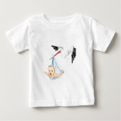 Stork met Baby Funny Baby T-shirt (Voorkant)