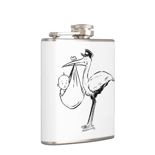 Stork met een Baby-kolf Heupfles (Rechts)