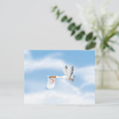Stork met nieuw geboren Baby Briefkaart (Staand voorkant)