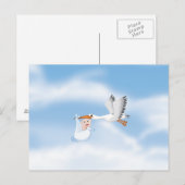 Stork met nieuw geboren Baby Briefkaart (Voorkant / Achterkant)