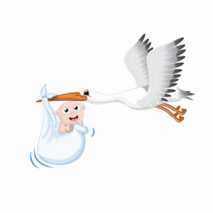 Stork met nieuw geboren Baby Staand Fotobeeldje