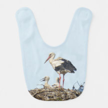 Stork met Young Baby Bib