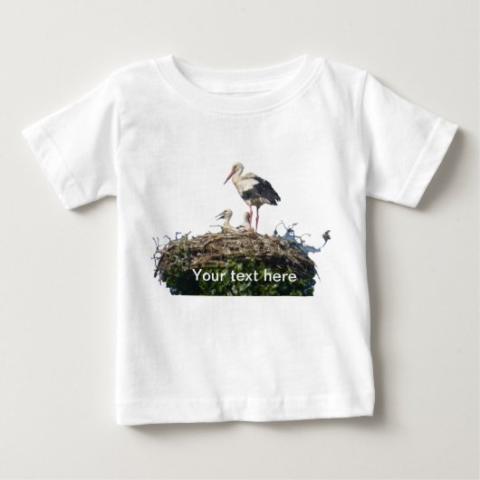 Stork met Young Baby T-Shirt (Voorkant)