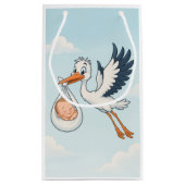 Stork Newborn Baby Gift Bag Klein Cadeauzakje (Achterkant)