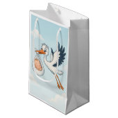 Stork Newborn Baby Gift Bag Klein Cadeauzakje (Voorkant Gekanteld)