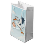 Stork Newborn Baby Gift Bag Klein Cadeauzakje (Achterkant Gekanteld)