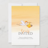 Stork nieuwe baby gouden sinaasappel koppels baby  kaart