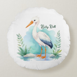 Stork Nursery set Baby pop Rond Kussen