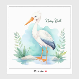Stork Nursery set Baby pop Sticker