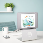 Stork Nursery set Baby pop Sticker (Laptop op bureau)