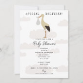 Stork Pasgeboren Baby Boy Girl Baby shower Kaart (Voorkant)