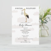 Stork Pasgeboren Baby Boy Girl Baby shower Kaart (Staand voorkant)