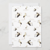 Stork Pasgeboren Baby Boy Girl Baby shower Kaart (Achterkant)