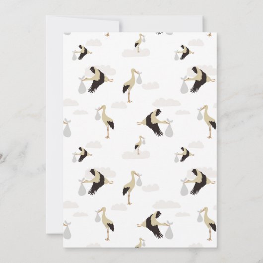 Stork Pasgeboren Baby Boy Girl Baby shower Kaart (Achterkant)