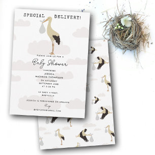 Stork Pasgeboren Baby Boy Girl Baby shower Kaart