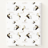 Stork Pasgeboren Baby Boy Meisje Herinneringen Kee Notitieboek (Achterkant)