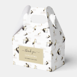 Stork Pasgeboren Baby Boy Meisje Patroon Bedankdoosjes