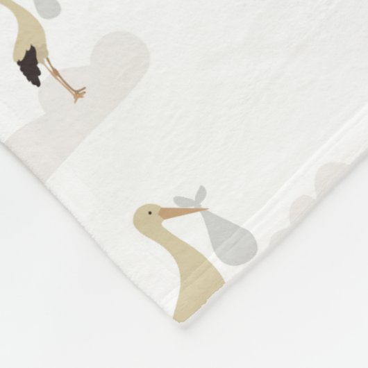 Stork Pasgeboren Baby Boy Meisje Patroon Fleece Deken (Hoek)