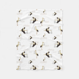 Stork Pasgeboren Baby Boy Meisje Patroon Fleece Deken