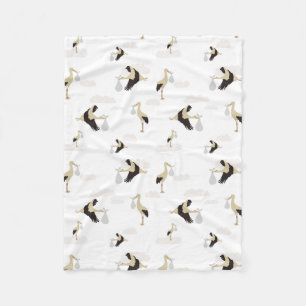 Stork Pasgeboren Baby Boy Meisje Patroon Fleece Deken