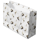 Stork Pasgeboren Baby Boy Meisje Patroon Groot Cadeauzakje (Voorkant Gekanteld)