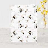 Stork Pasgeboren Baby Boy Meisje Patroon Kaart (Gele Bloem)