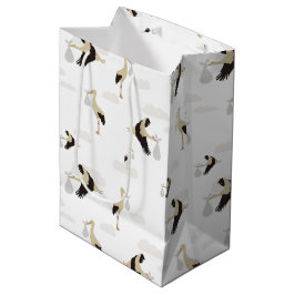 Stork Pasgeboren Baby Boy Meisje Patroon Medium Cadeauzakje