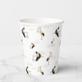 Stork Pasgeboren Baby Boy Meisje Patroon Papieren Bekers (Achterkant)