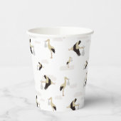 Stork Pasgeboren Baby Boy Meisje Patroon Papieren Bekers (Links)