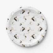 Stork Pasgeboren Baby Boy Meisje Patroon Papieren Bordje (Voorkant)