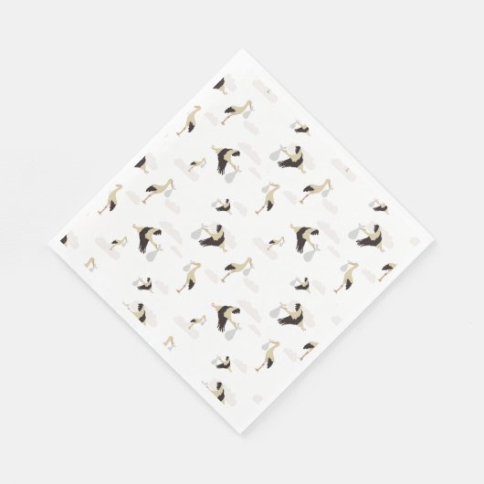 Stork Pasgeboren Baby Boy Meisje Patroon Servet (Hoek)