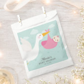 Stork Pink Bundle Girl Baby shower Bedankzakje (Geknipt)