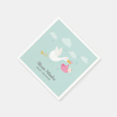 Stork Pink Bundle Girl Baby shower Servet (Hoek)